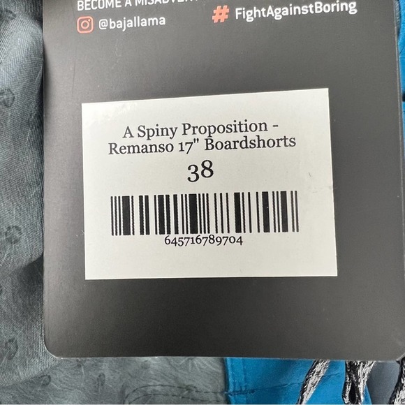 Baja Llama Board Short Floral Print A Spiny Proposition 17" Size 38 NWT - Picture 12 of 12